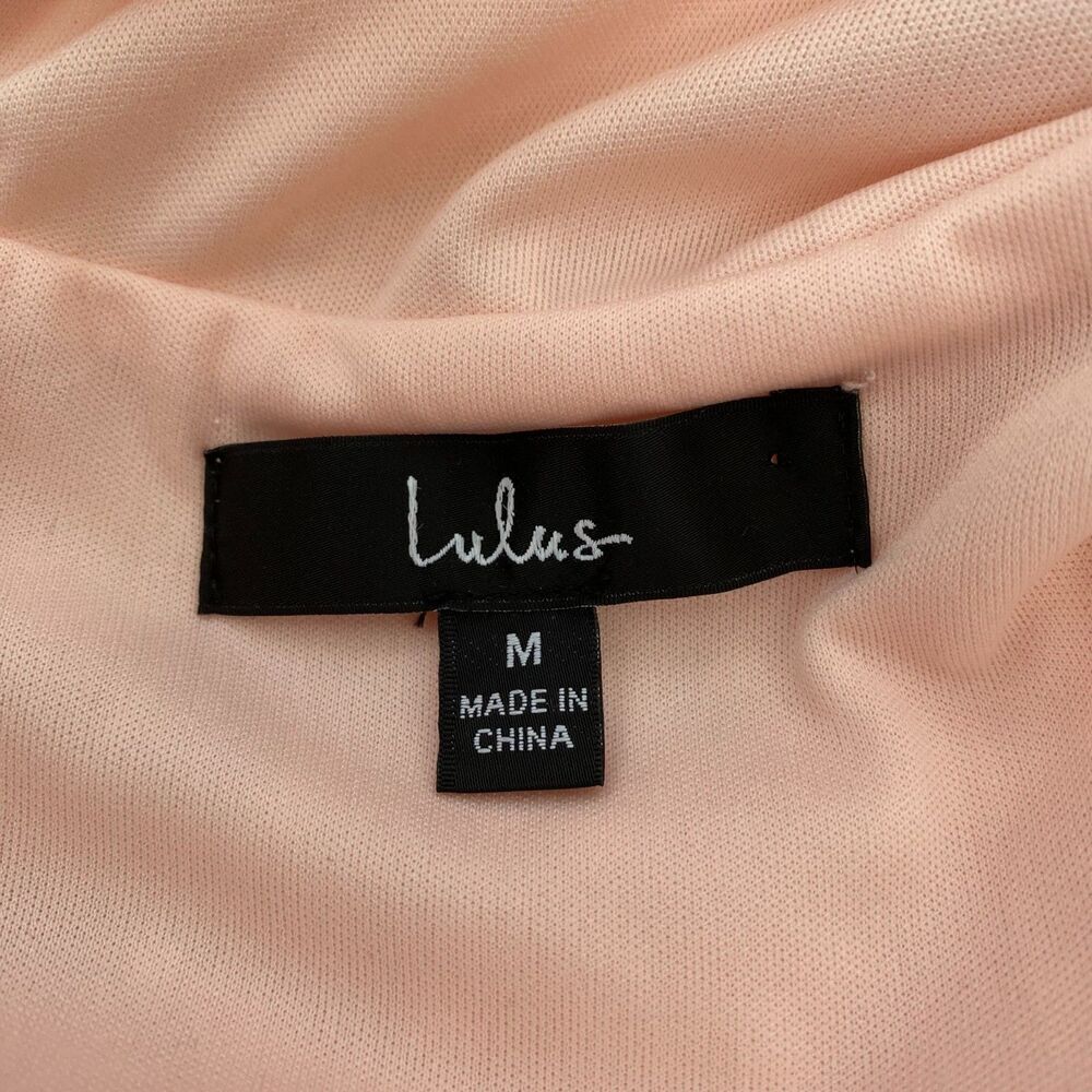 LULUS Romantic Possibilities True Blush Swiss Dot Maxi Dress Size M - Picture 12 of 13